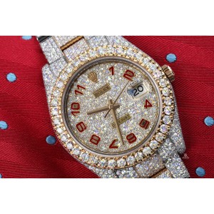 rolex iced out red face