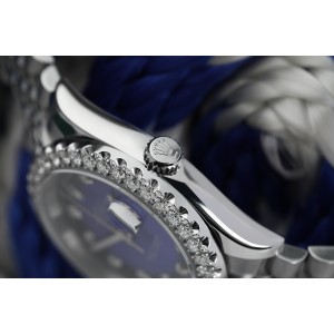 Rolex 36mm Datejust New Style Custom Diamond Bezel, Blue Vignette Diamond Dial Jubilee 116234