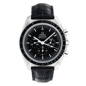 Omega Speedmaster Professional 31133423001002 Chronograph Black Dial Black Leather 42mm Mens Watch 