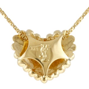 YVES SAINT LAURENT 18K Yellow Gold heart Necklace 