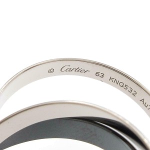 Cartier 18k White Gold Ceramic Trinity Ring LXGYMK-395