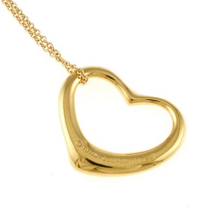 TIFFANY & Co 18K Yellow Gold C heart Necklace 