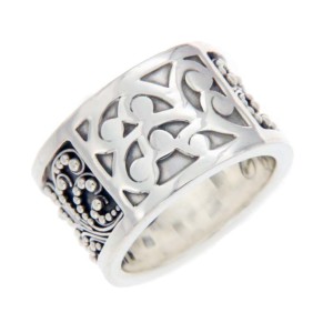 Lois Hill 925 Sterling Silver Scroll Cigar Band Ring Size 7
