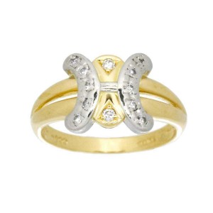 CELINE 18K Yellow Gold Diamond Ring