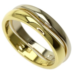 CARTIER 18K Yellow White Gold Love milling US 5.25 Ring  