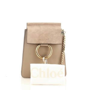 Chloe Faye Bracelet Crossbody Bag Leather and Suede Mini