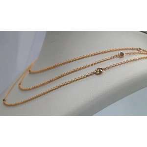 18K Rose Gold 1.34 Ct Brown Diamond by the Yard Long Chain Necklace