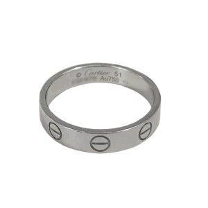 Cartier White Gold LOVE Ring Band, size 51