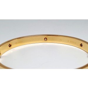 Cartier Love 18K Yellow Gold 6 Diamond Bracelet Size 17