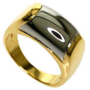 BVLGARI 18K Yellow Gold Steel Ring US 
