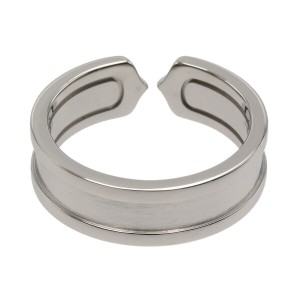 Cartier 18K White Gold W C2 Double C Ring US7.75 LXGCH-16