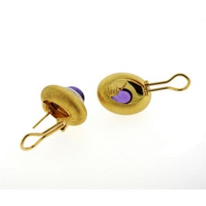 Buccellati 18K Yellow Gold & Amethyst Dome Earrings