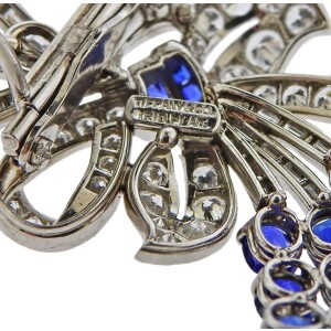 Tiffany & Co. Sapphire Diamond Platinum Brooch Pin