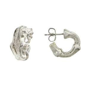 Tiffany & Co. Sterling Silver Bamboo Style Hoop Earrings