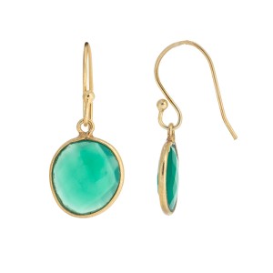 Citrine and Green Onyx Gold Plated Sterling Silver Earrings