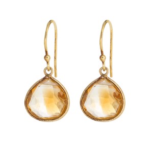 Citrine Gold Plated Sterling Silver Earrings