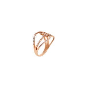 18k Rose Gold Diamond Swirl Ring