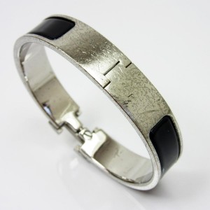 Hermes Silver Tone Metal Clic Clac Bangle Bracelet 