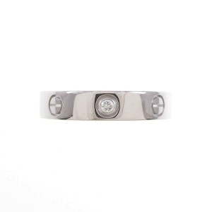 Cartier 18k White Gold Mini Love 1P Diamond Ring