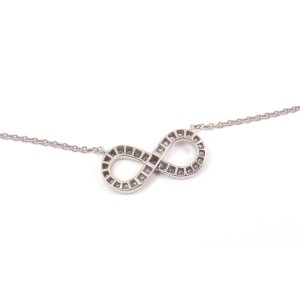 Tiffany & Co. Infinity 950 Platinum & 0.10ct Diamond Pendant Necklace