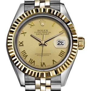 Rolex Datejust Stainless Steel / 18K Yellow Gold With Gold Roman Numeral Dial 36mm Mens Watch
