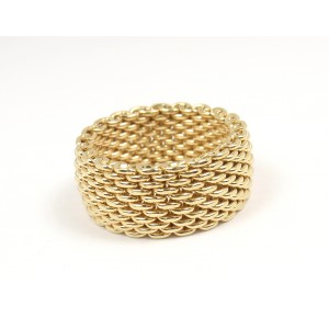 Tiffany & Co. 18K Yellow Gold Somerset Mesh Band Ring Size 8.5
