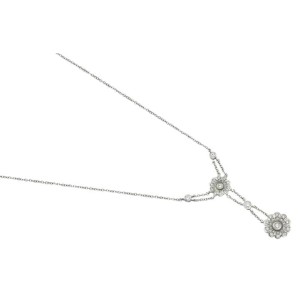 Tiffany & Co. Platinum & 0.55ct Diamond Floral Lariat Necklace