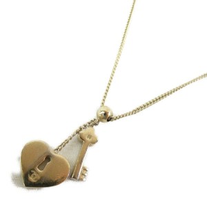 CHANEL gold plated Heart Key Necklace RCB-54