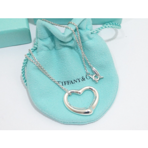 Tiffany & Co Sterling Silver  Large Open Heart Necklace 