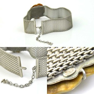 Chanel Silver-Tone Shell Flower Bracelet