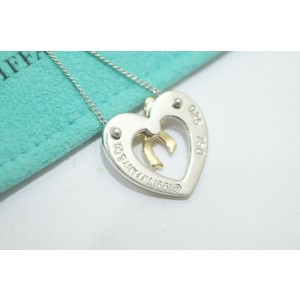 Tiffany & Co 925 Silver Heart Ribbon Necklace