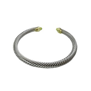 David Yurman Cable Classic Bracelet with Peridot and Gold