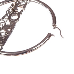 Custom Made Sterling Silver Love Hoop Earrings 