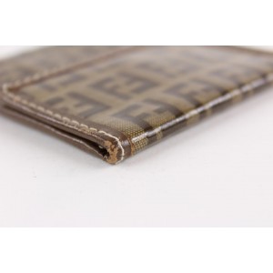 Fendi Crystal Monogram FF Zucca Flap Compact Wallet 12FF1221