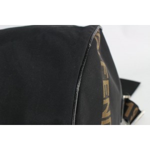 Fendi Black Roma Star Italy 5 Boston Duffle Bag with Strap Pouch 228ff716