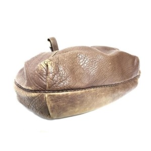 Fendi Large Brown Leather Spy Hobo Woven Handle Bag 858788