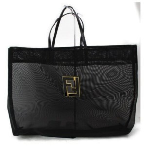 Fendi Large Mesh Black FF Tote Bag 857860