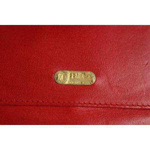 Fendi Leopard Cheetah Red Leather Round Wallet 11FF1214