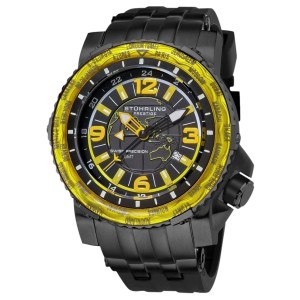 Stuhrling Prestige Marine World Timer 319177-48 Stainless Steel & Rubber 50mm Watch
