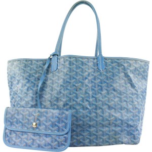 Goyard Blue Chevron St Louis Tote bag with Pouch 881gy413