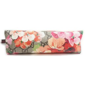 Gucci Beige Pink Floral Supreme GG Blooms Cosmetic Pouch Make Up Bag 862397