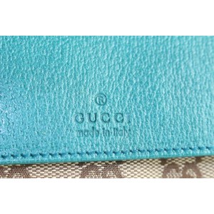 Gucci Turquoise Blue Monogram GG Belt Bag Fanny Pack Waist Pouch 639ggs317