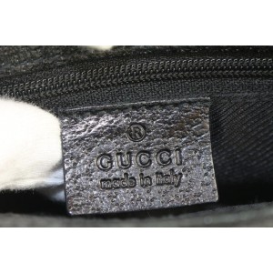 Gucci Black Monogram GG Fanny Pack Waist Pouch Belt Bag 554ggs310
