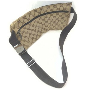 Gucci Brown Monogram GG Belt Bag Fanny Pack Waist Pouch 862510