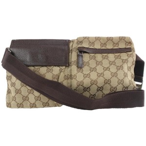 Gucci Brown Monogram Belt bag Waist Pouch Fanny Pack 332ggs223