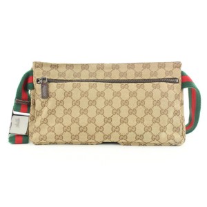 Gucci Web Monogram GG Belt Bag Fanny Pack Waist Pouch 688g0