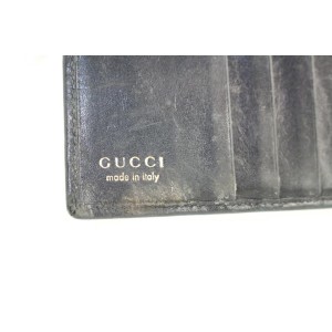 Gucci Black Leather Compact Wallet 145ggs25