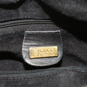 Gucci Black Leather Soho Logo GG Interlocking Boston 858999