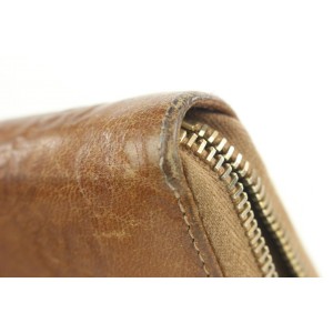 Gucci Brown Guccissima Leather Zip Around Wallet Continental  Zippy 4ga112