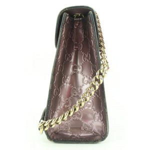 Gucci Guccissima GG Patent Metallic Purple Chain Flap Chain Bag 656gks37